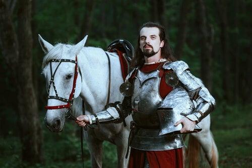 Caballero medieval y caballo