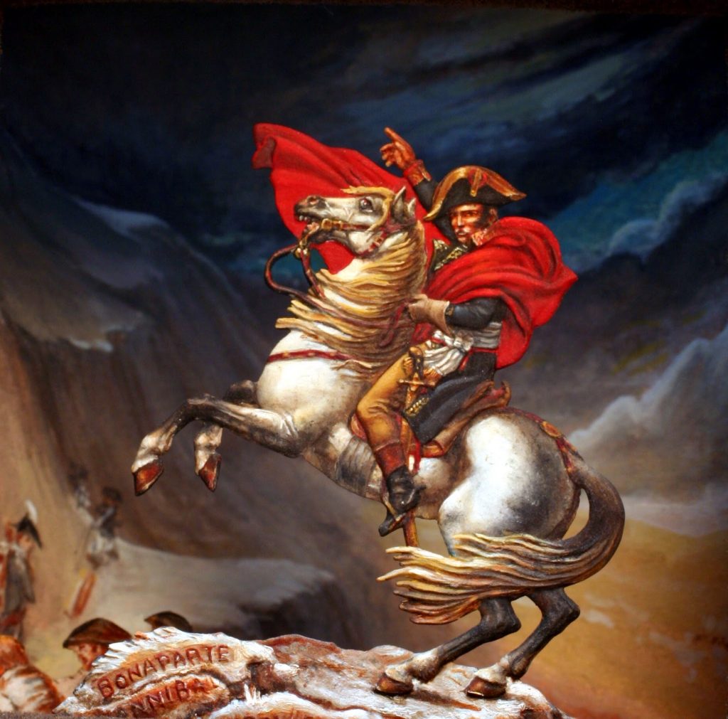 Napoleón Bonaparte y su caballo Marengo.